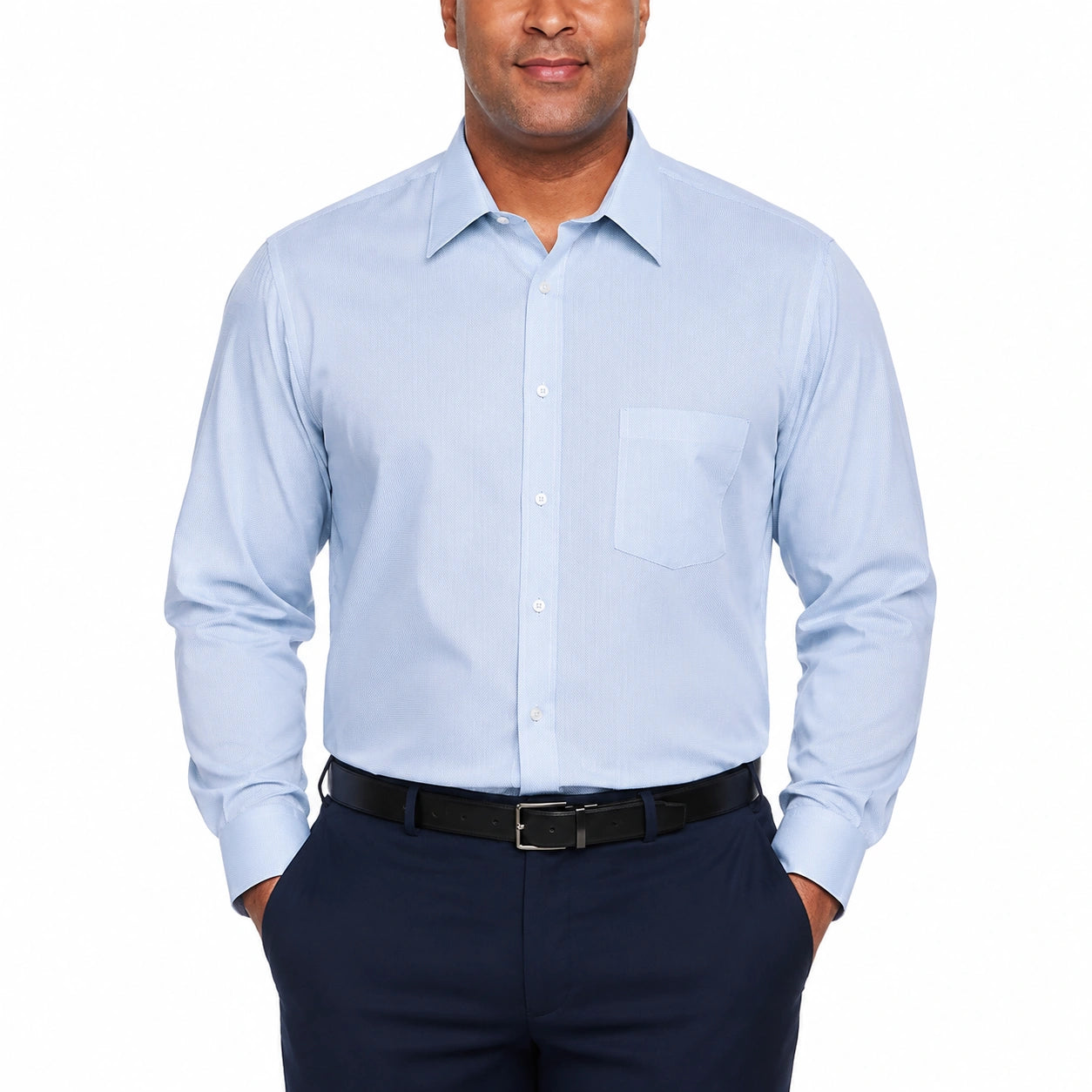Camicia da uomo taglia L azzurro chiaro a maniche lunghe con taschino stile formale