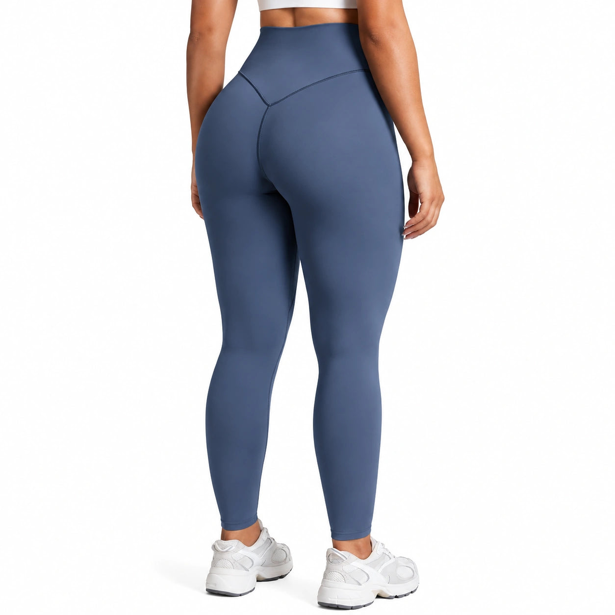 Leggings sportivi donna M blu a vita alta in tessuto elasticizzato