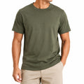 T-shirt uomo M in tessuto verde oliva - girocollo a manica corta